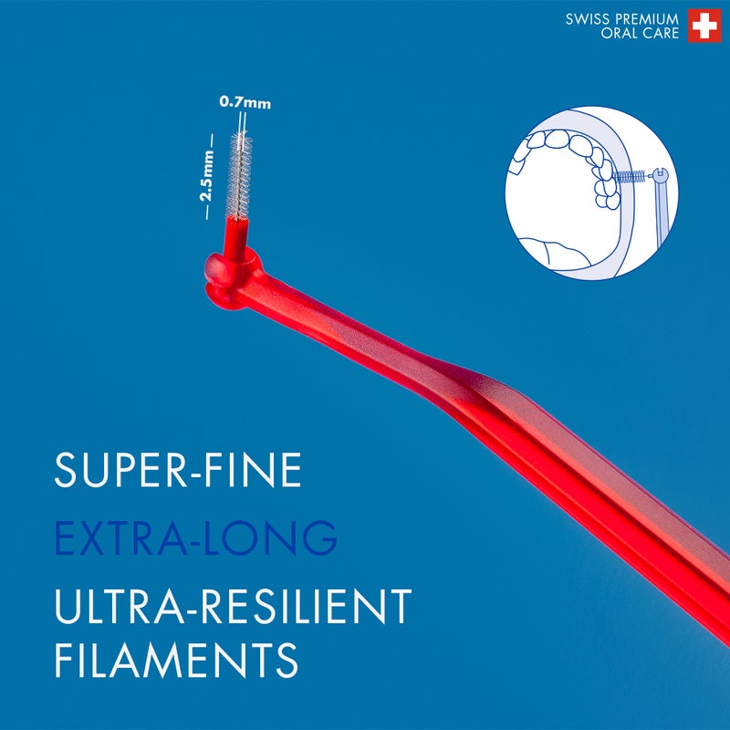 CURAPROX CPS Prime 07 Interdental Brush Refills | 8 Ultra-Fine Brushes (0.7mm) for Effective Plaque Removal, 2.5mm Interdental Size, Red Pack - Image 4